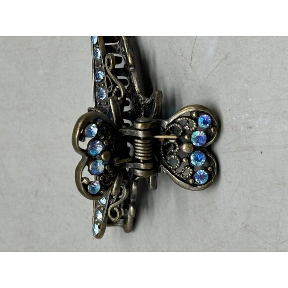 elegant floral metal hair clip blue heart butterfly blue embellished blue READ - Picture 4 of 6